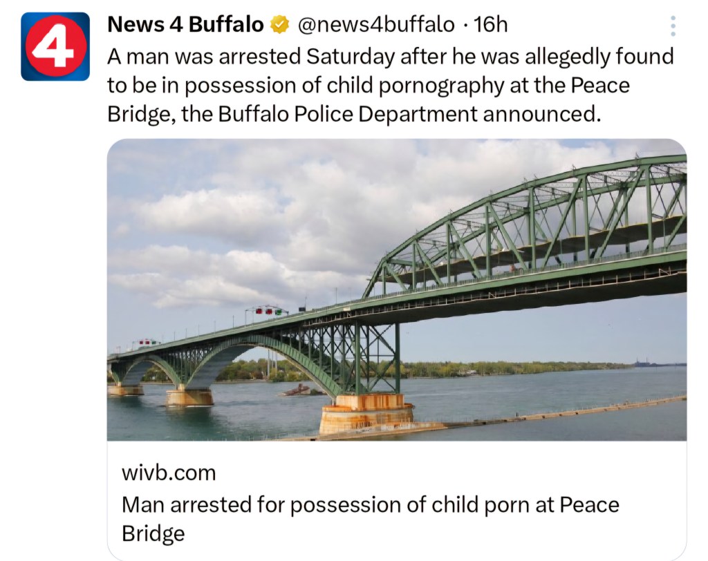 Arman Farmani, 38, of Ontario arrested for possession of child porn at Peace&nbsp;Bridge